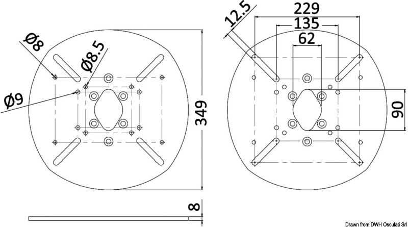 Base pour antennes paraboliques jusqu'à 45 cm 17 ''