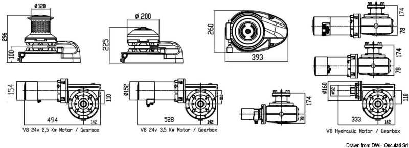 Treuil Lewmar V8 24V barbotin 14mm moteur 3500W