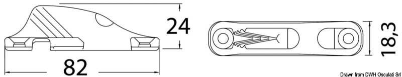 Coinceur clamcleat CL 704 pour écoutes 3-6mm pour bôme + ringot