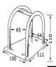 Porte-tangon inox 110 mm léger et fonctionnel