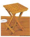 Tabouret pliant teck 30x30x45 cm ouvert replié 30x50x6 cm