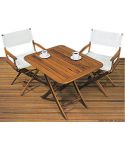 Table teck pliante 90x70 cm Réglable en hauteur