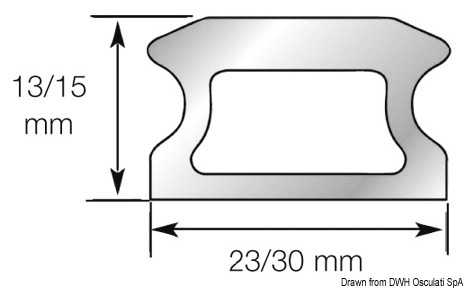 Rail percé 1 Longueur 3026mm Largeur 23mm hauteur 13mm Fixation M6