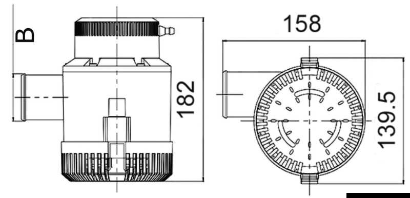 Pompe de fond de cale immergée Maxi G3500 12V Débit 221 L/m