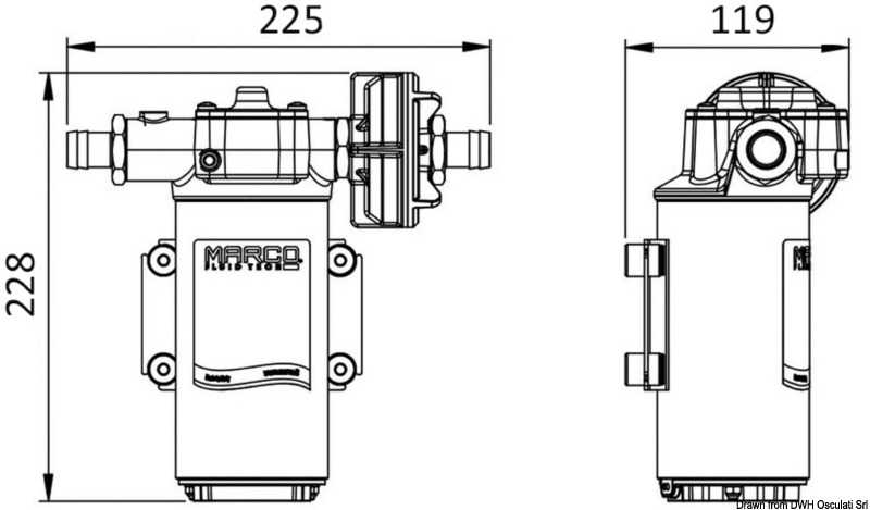 Pompe MARCO avec engrenage bronze 46L/m pour transvasement gasoil