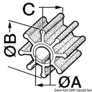 Turbine pompe refroidissement eau Réf. d'origine 4568-0003