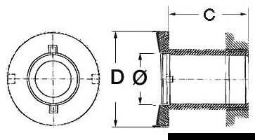 Passe-coque au ras Inox 316 polis miroir 3/8"