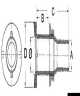 Passe-coque au ras Inox 316 1"1/2 x 44 mm