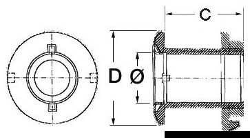 Passe-coque Inox 316 polis miroir 1/2"