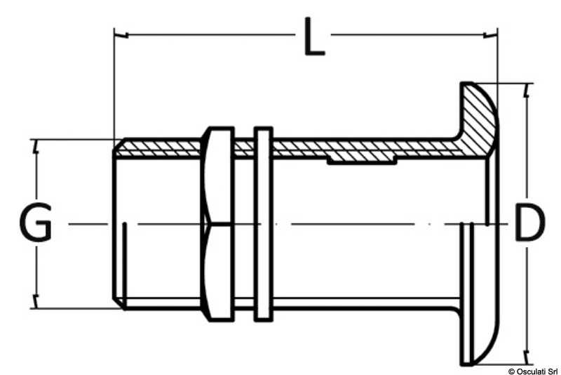 Passe-coque laiton chromé 3/4"