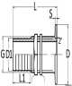 Passe-coque ras laiton chromé 3/4" x 24 mm