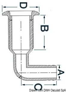 Passe-coque nylon 90° - 1" x 25 mm