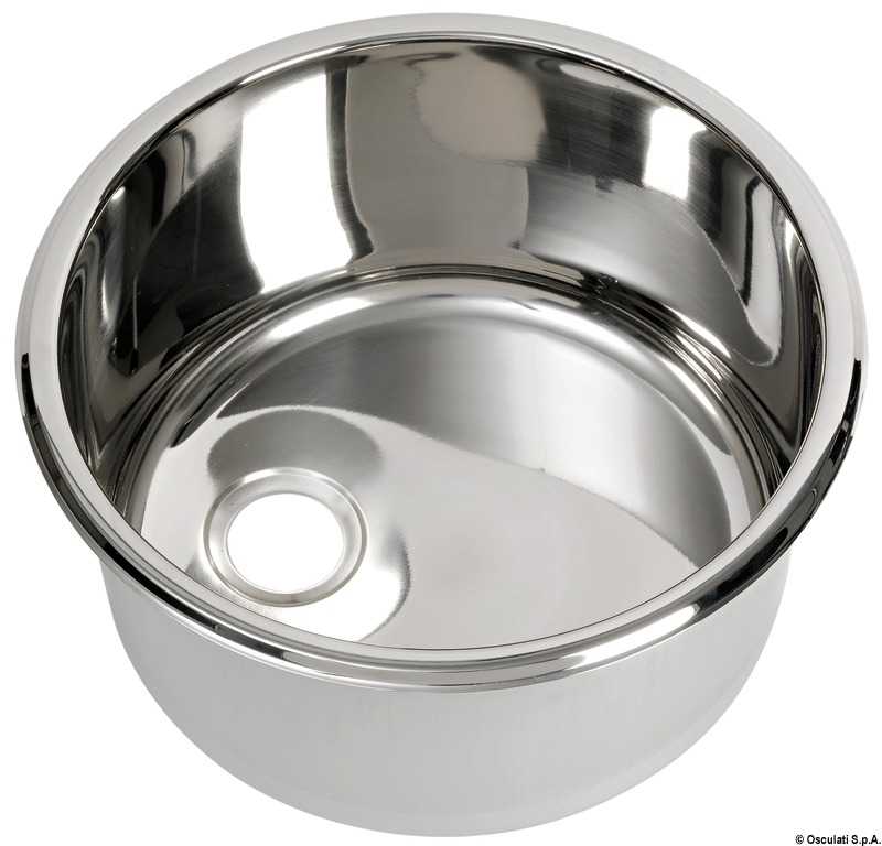 Evier rond inox poli miroir 330x180 mm