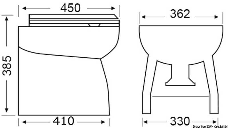 WC SILENT Elegant droit 12V