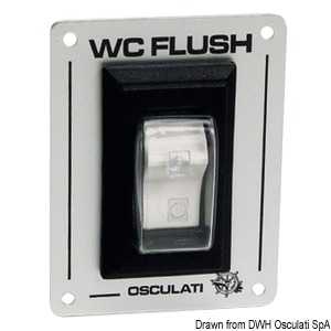 Interrupteur WC FLUSH 12/24V pour WC électriques de 15A