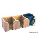 Porte-tasses teck 3 emplacements 295x100x90 mm