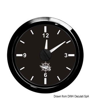 Horloge au quartz Cadran noir lunette noire 51mm