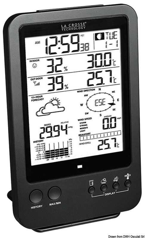 Station météo LA CROSSE WS1650 120x190x22 mm Batteries 3xAA